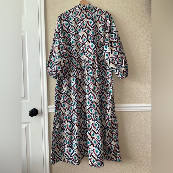 Anthropologie Maeve The Bettina Cotton Tiered Midi Shirt Dress Size XL - Picture 4 of 12